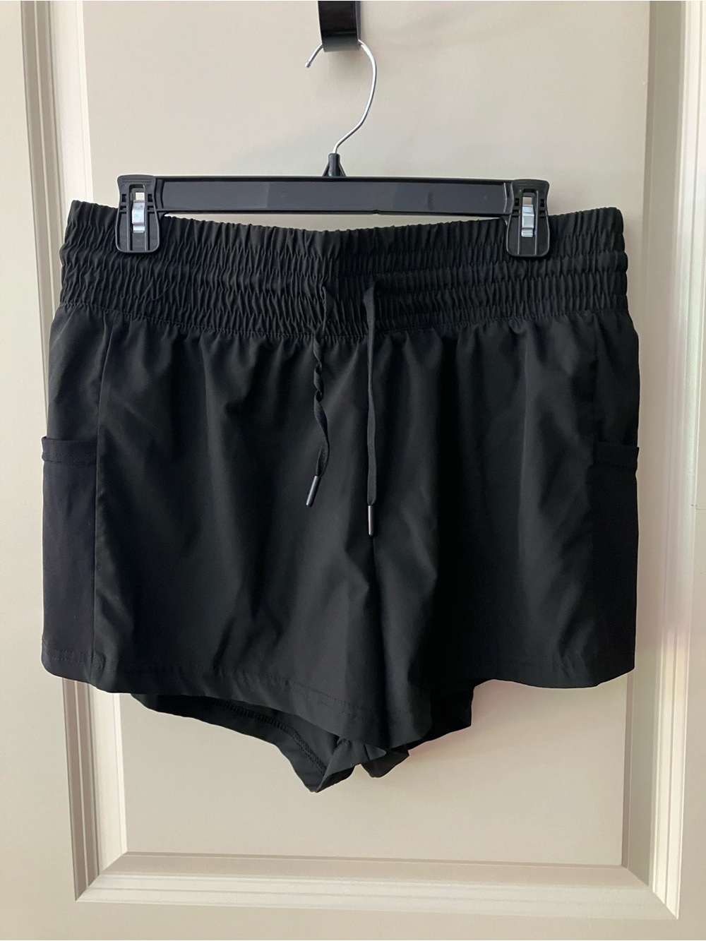 Black Women's Athletic Shorts with Elastic Waist